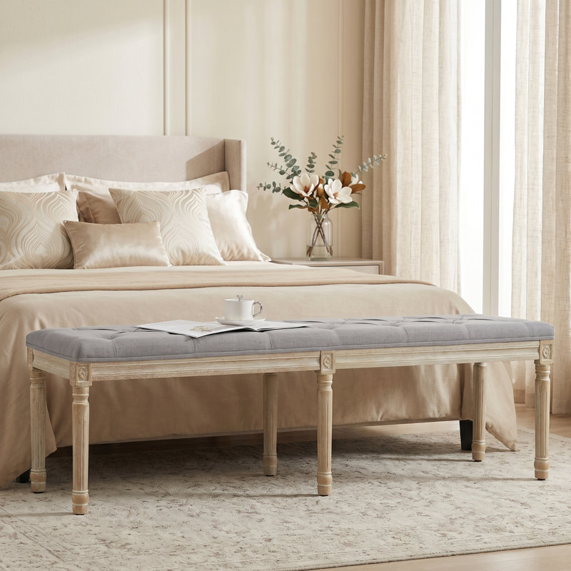 Boswick Bench, Light Gray, 57.7"