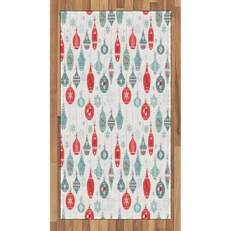 Tapis décoratif rétro en fibres à haute densité, Rectangle 2 pi 7 po x 5 pi