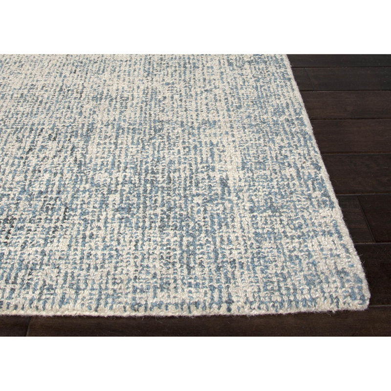 Tapis gris en laine touffeté à la main Pepin, Rectangle 9 pi 6 po x 13 pi 6 po