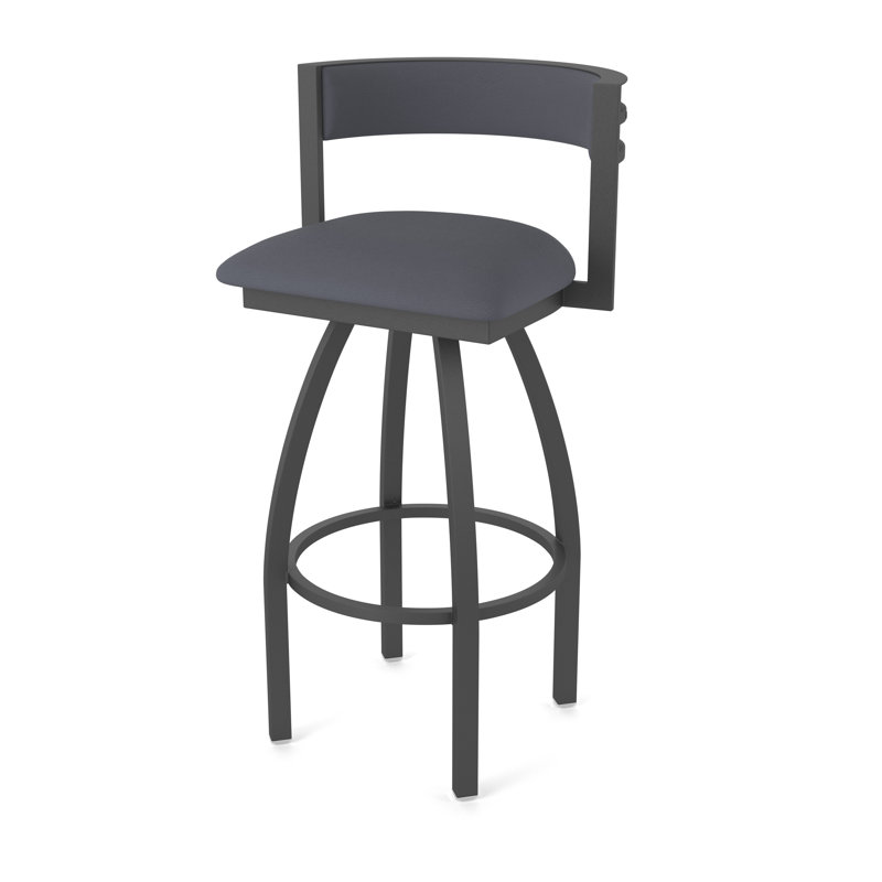 Tabouret Artémis, Vinyle - tempête Canter, Étain, Tabouret de bar (siège d'une hauteur de 36 po)