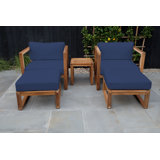 Venice Teak 5 Piece Chat Group With End Table