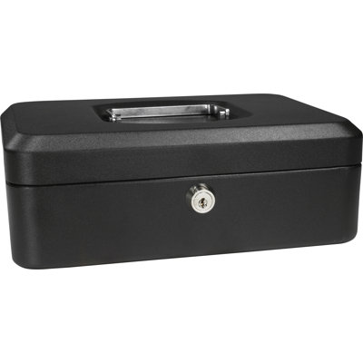 8" CASH BOX W KEY LOCK BLK
