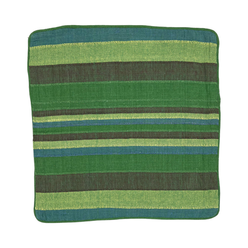 Bradway Striped Square Cushion, Multicolor Green