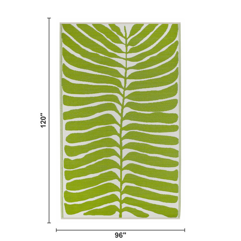 Outdoor Rug Plastic Straw Rug Waterproof Patio Joelouis, Rectangle 8' x 10', Hilo - Green