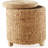 Handwoven Natural 17'' Round Storage Ottoman
