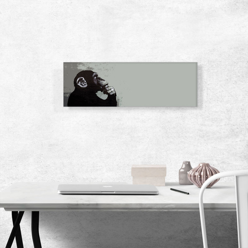 «The Thinker Monkey» par Banksy, reproduction d'art sur toile panoramique, H 12 po x l 36 po x P 0,75 po