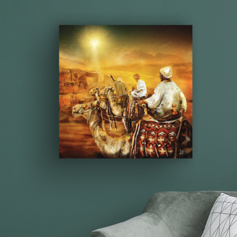 «Three Wise Men» par Arnica Burnstone - impression sur toile tendue, H 14 po x l 14 po x P 2 po