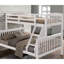 Lit superposé simple au fini blanc avec style transitionnel, angle et lattes, bois franc massif, l 60 po x P 81 po, H 68 po