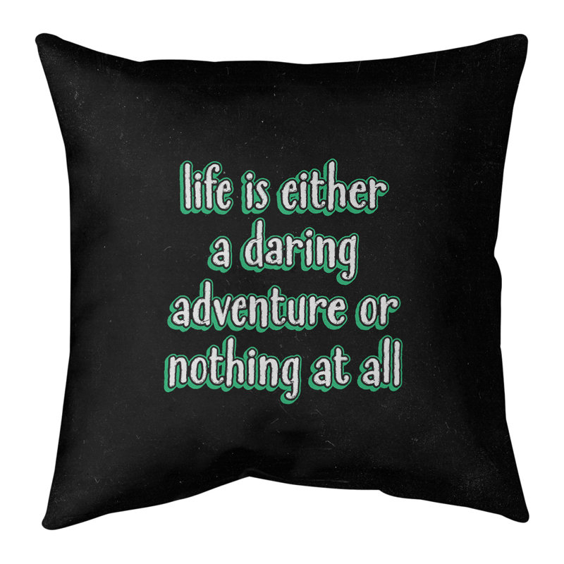 Coussin Life Life, 26 po x 26 po, Vert, Housse de coussin seulement - sans coussin