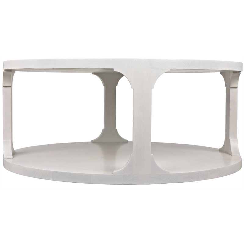 Petite table basse ronde Gimso, aulne, Ange blanc, H 17 po x L 40 po x l 40 po