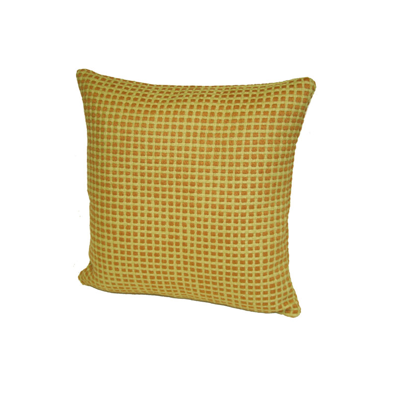 Protege Grid Geometric Reversible Throw Pillow, 17" x 17", Gold/Yellow