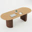 Table de conférence ovale en bois massif 79 po avec 6 chaises de bureau Gaia