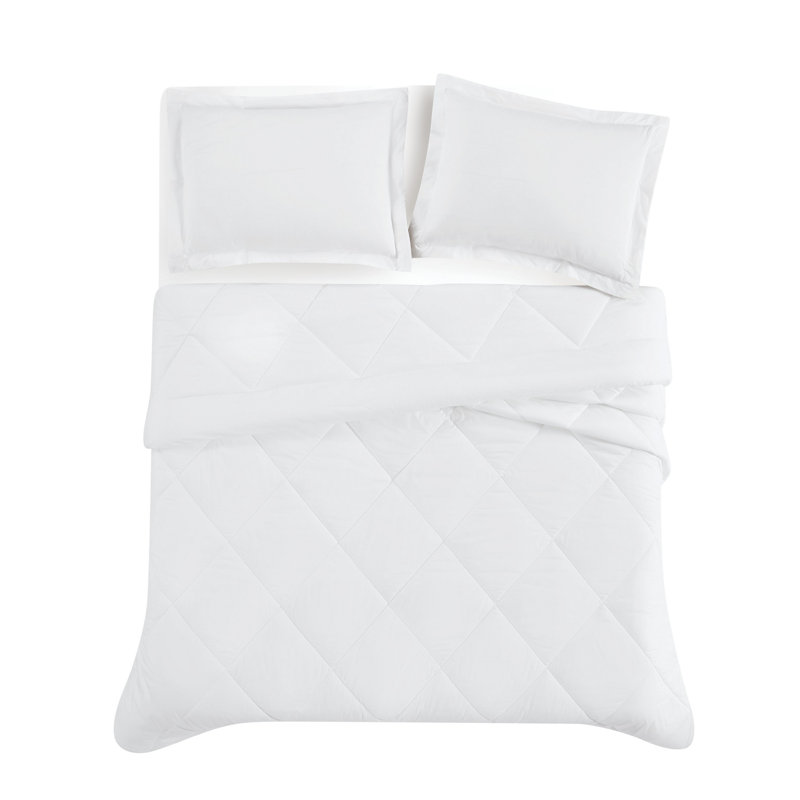 Cotton Standard Comforter, White, Twin XL Comforter + 1 Standard Sham