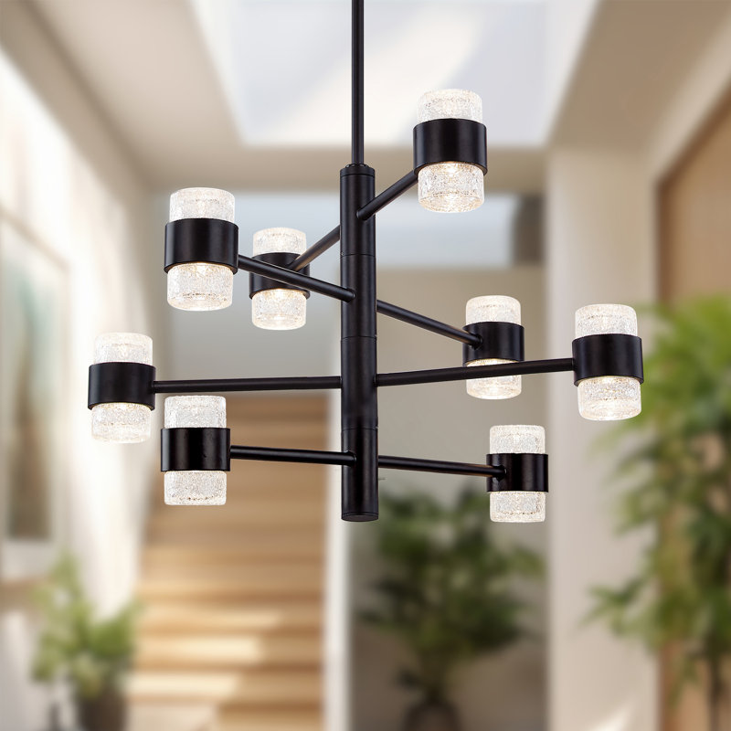 8 - Light Dimmable LED Sputnik Modern Linear Chandelier