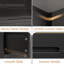 Commode 47 po à 6 tiroirs 47 po pour chambre à coucher, commode noire ultrabrillante pour le salon, le couloir-244674283