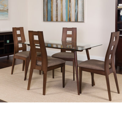 Hunley Glass Top Four Leg Dining Set