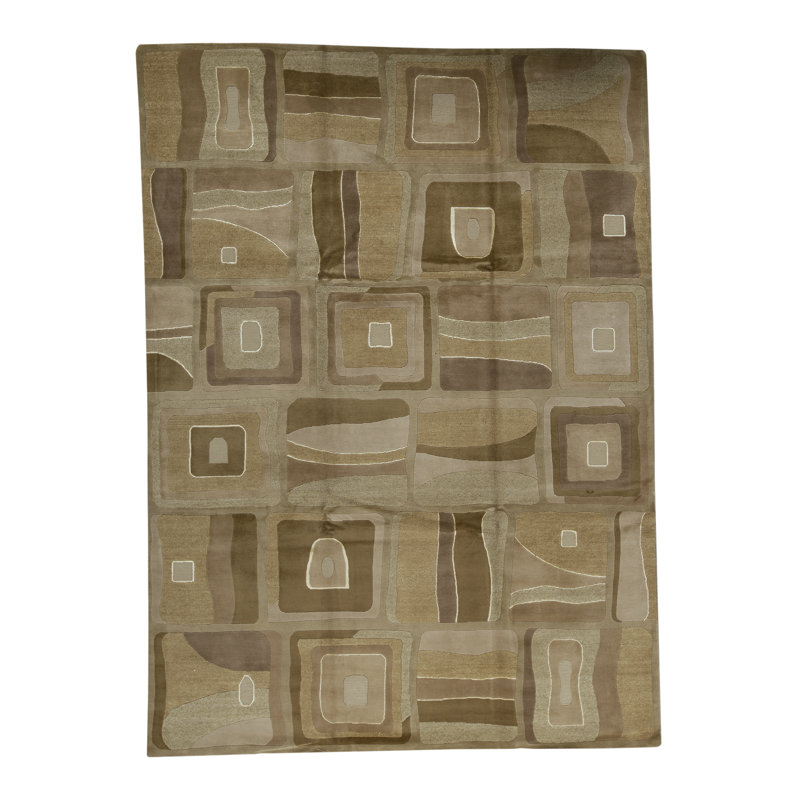 Hand-Knotted High-Quality Beige and Brown Area Rug