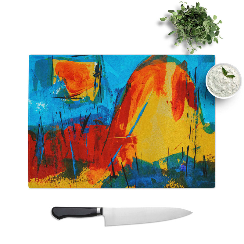 Tempered Glass Art Painting Vol.40 Chopping Board, 28.5 cm W x 20 cm L