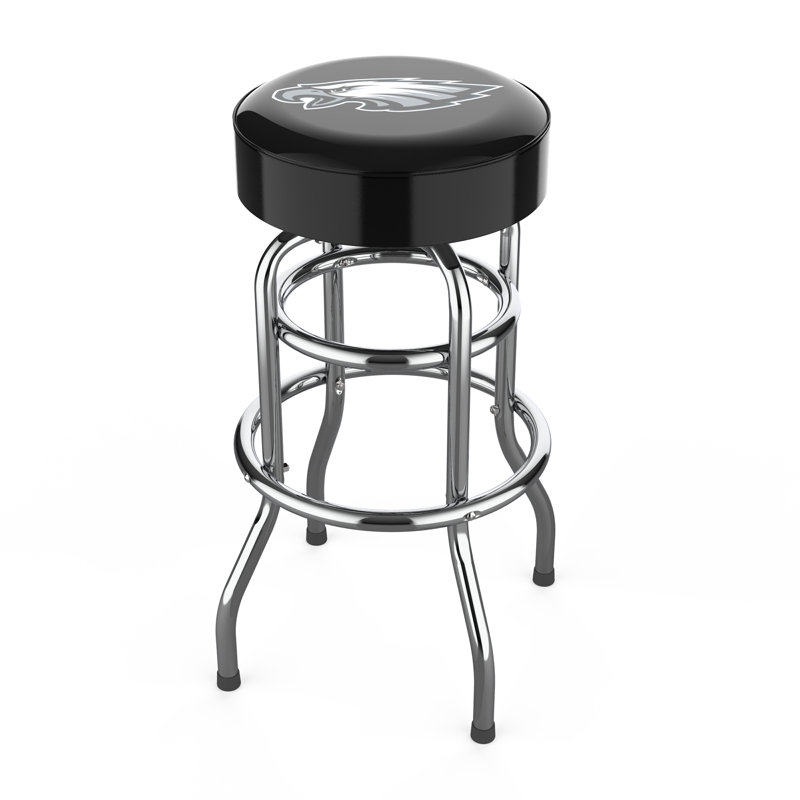 Commercial Grade Chrome Swivel Bar Stool with Vibrant Team Colors  , Philadelphia Eagles