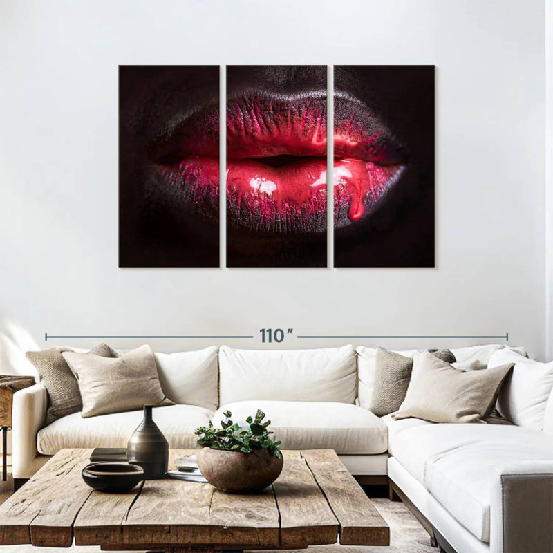 Shuttleworth Red Dripping Lips, 48" H x 74" W