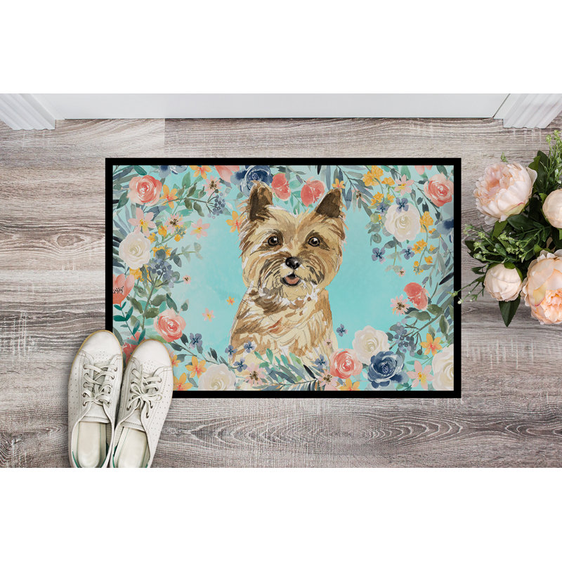 36 po x 24 po tapis de porte extérieur antidérapant Wimer, Cairn terrier