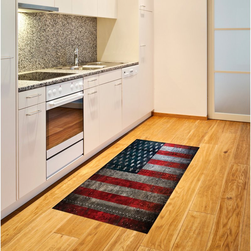 American Flag High Density Long Fiber Poly Threads Decorative Area Rug Carpet, Rectangle 2'7" x 5'