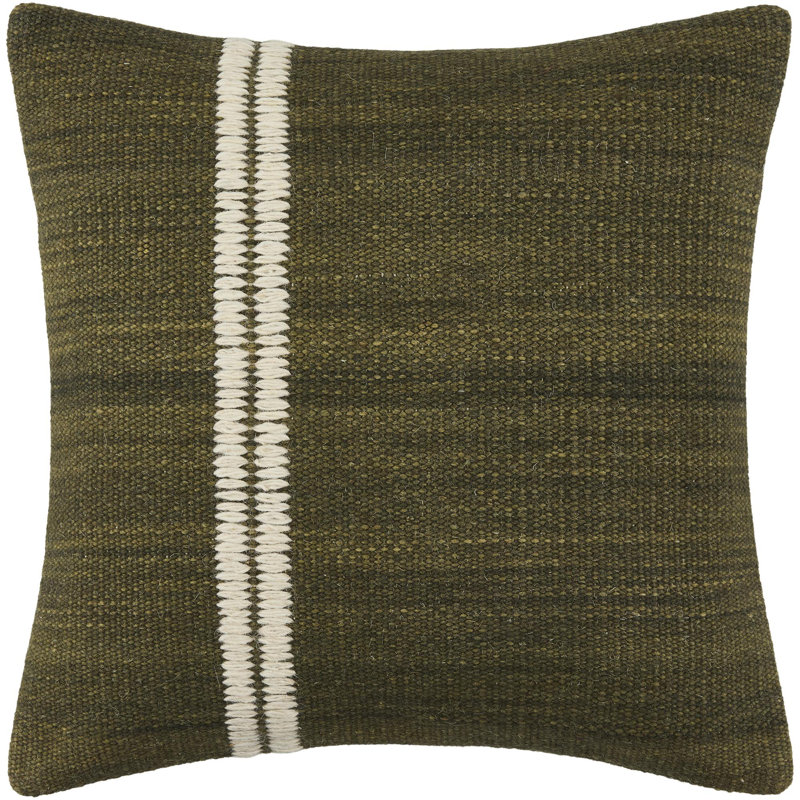 Coussin décoratif Jundah, Vert, Carré 20 po, Polyester