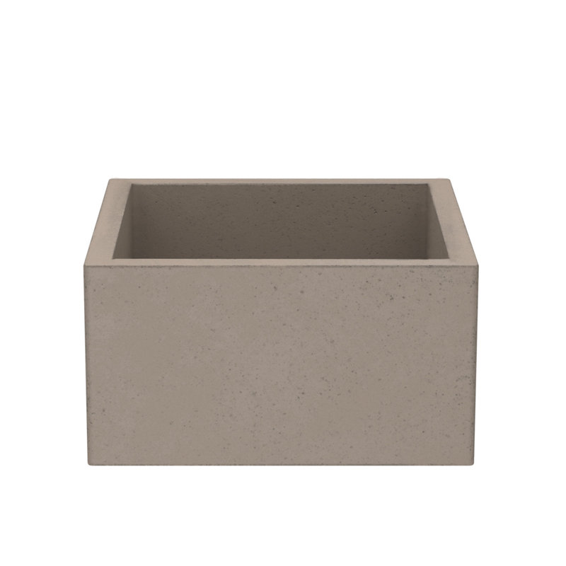Ventana NativeStone Concrete 15" Square Kitchen/Bar Sink, Earth