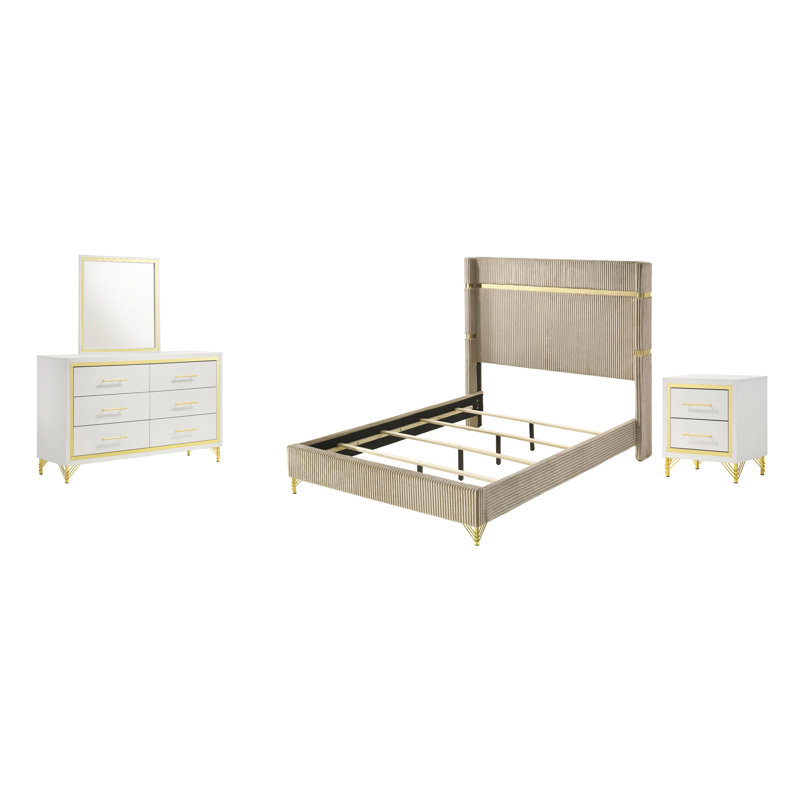 Ensemble de chambre avec lit à oreilles 4 pièces Francelina