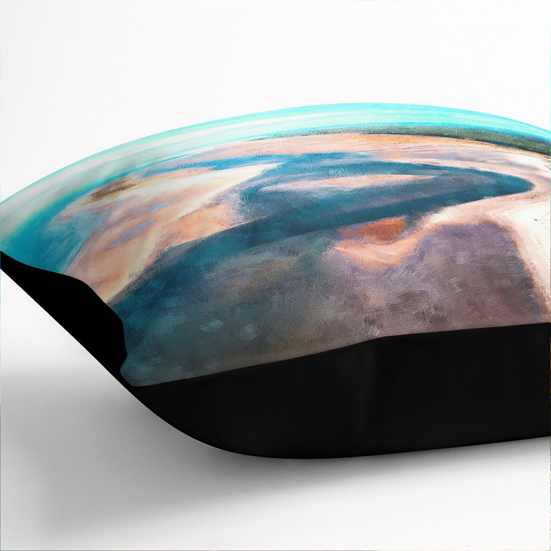 View of Nairn in Scotland Painting Scatter Cushion, 40cm H x 40cm W x 15cm D, Black
