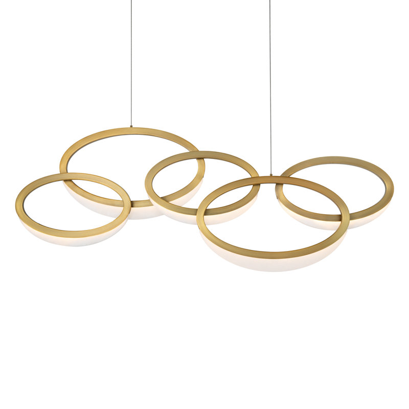 Aged Brass and Alabaster LED Pendant Light