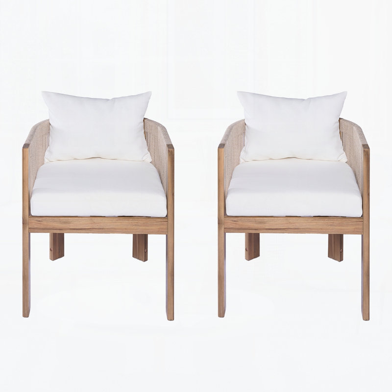 Chaise de salle à manger d'extérieur en bois, ensemble de 2