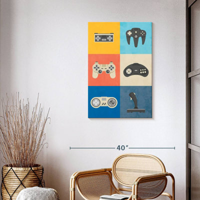 " Iconic Game Controllers Canvas Print "