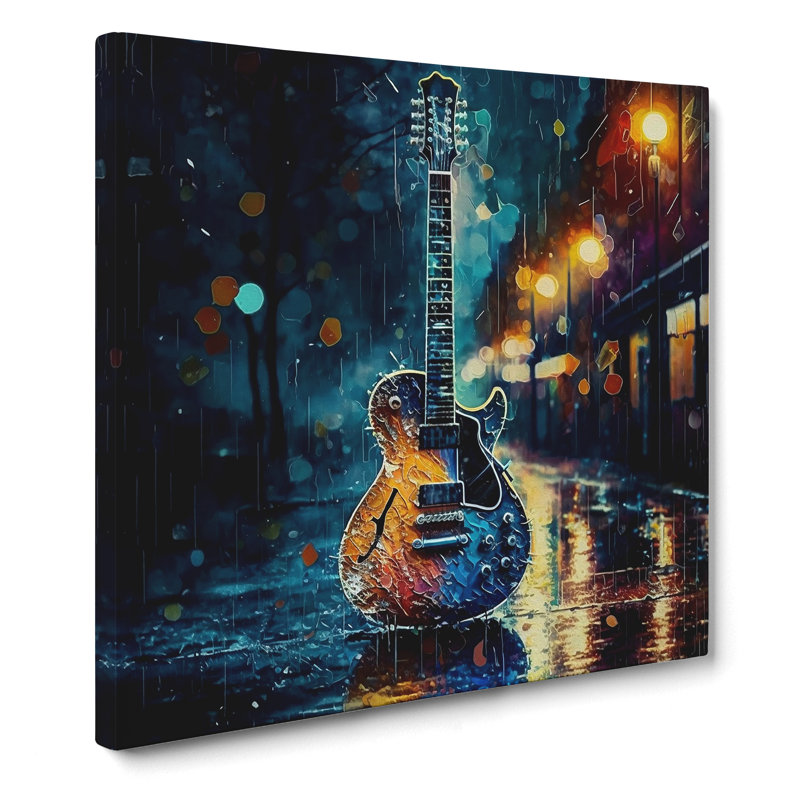 Electric Guitar Impressionism - Wrapped Canvas, 50cm H x 50cm W x 3cm D