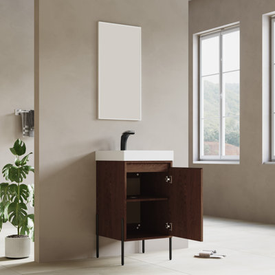 18.2'' Single Bathroom Vanity with Resin Top