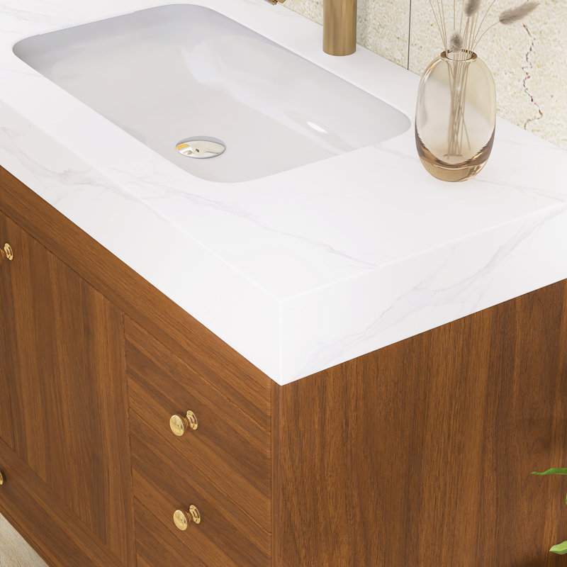 Ensemble de meuble-lavabo autoportant 36 po avec comptoir en faux marbre 36 po, White