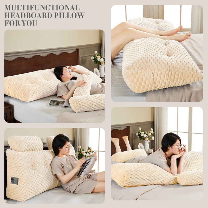 Coussin Velet, Beige, Triangulaire H 20 po x l 71 po