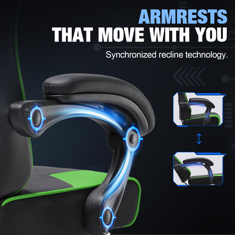 GTPLAYER PC & Racing Game Chair, Green