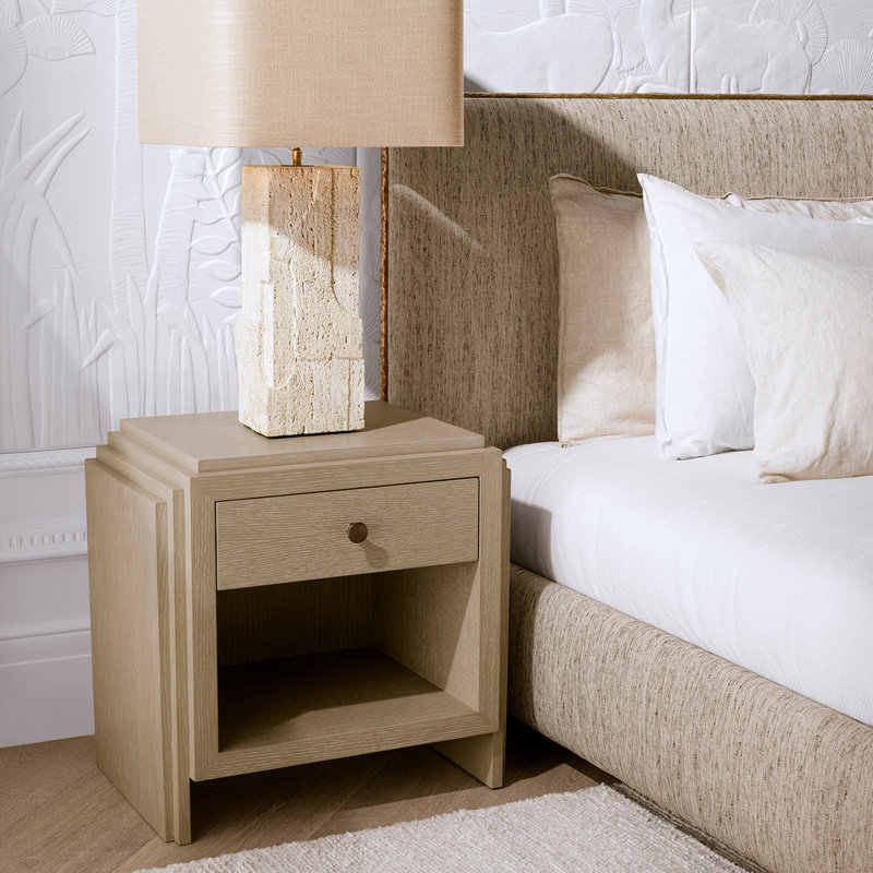 ArtDeco 1 - Drawer Nightstand, Washed Oak