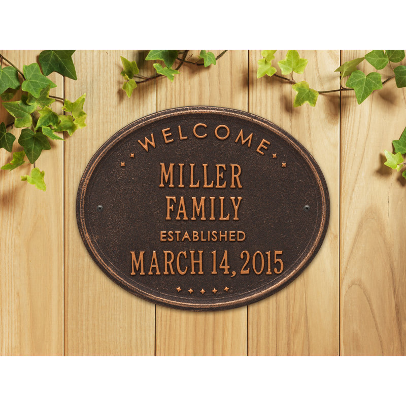 5-Line Wall Address Plaque, Yes, Oil Rubbed Bronze