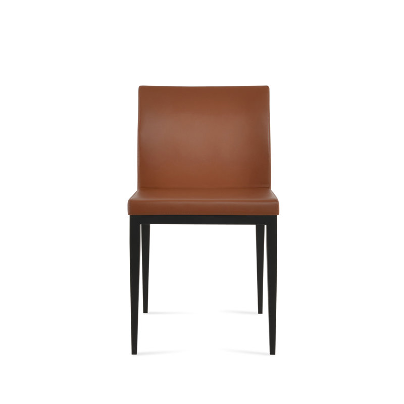 Chaise d'appoint Aria, Noir, Similicuir noisette PPM