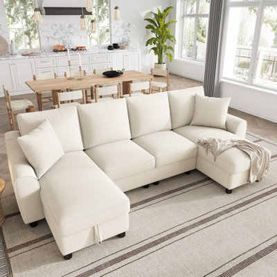 5 Seater Chenille Sofa & Chaise