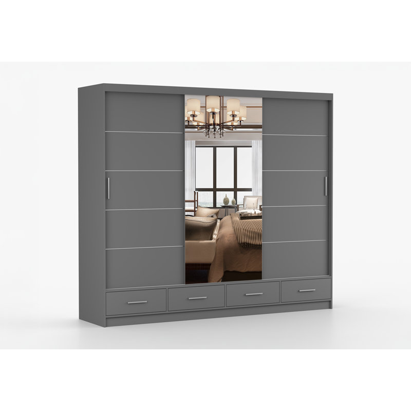 Charlesa Manufactured Wood Wardrobe, Grey