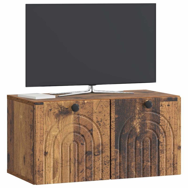 Unfinished TV Stand, Old Wood, 30cm H x 59.5cm L x 31cm W
