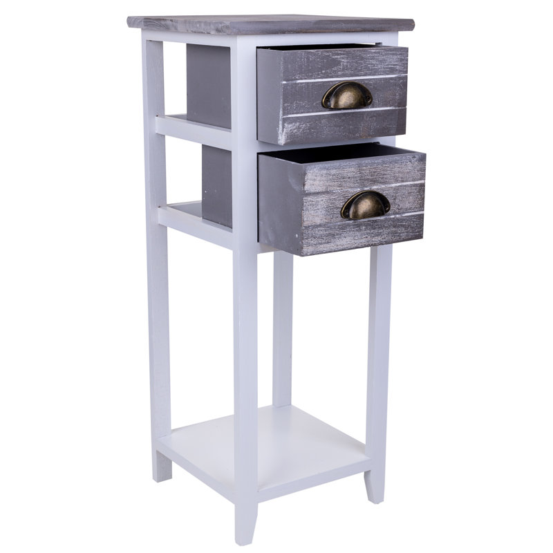 Cassian 30 cm W Bedside Table, Grey