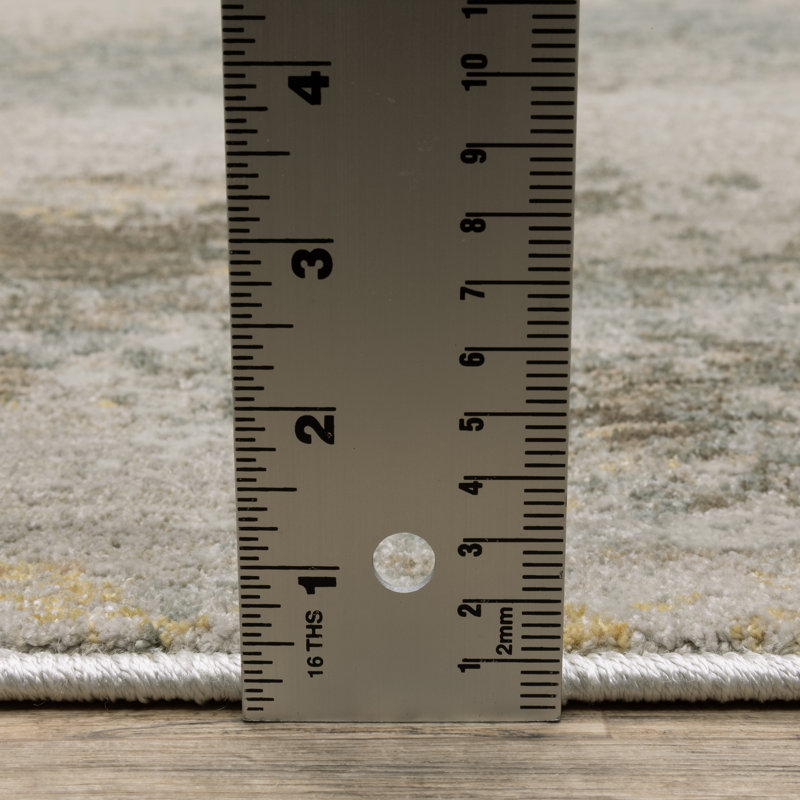 Michels Distressed Abstract Beige/ Yellow Area Rug, Rectangle 3'3" x 4'12"