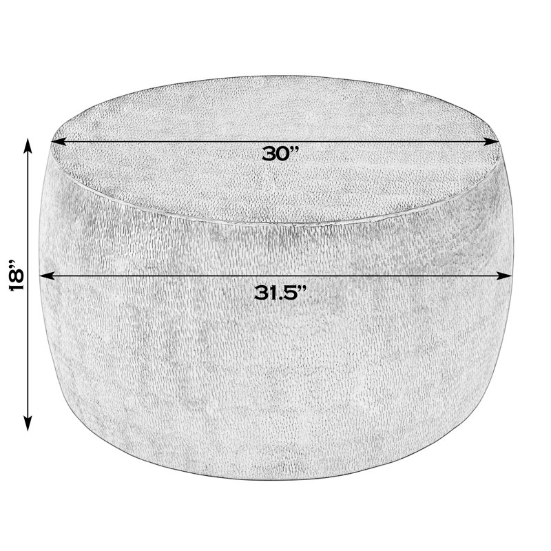 Sahara 31.5 in. W Round  Stainless Steel Coffee Table