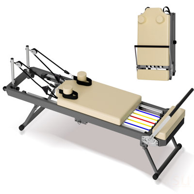 Pilates Core Bed, Foldable Home High Quality, Yoga Studio Same Commercial Fitness Equipment, Black