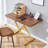 Modern minimalist multifunctional lift table with 0.8 inch thick MDF desktop and golden metal legs,can be used as a dressing table, coffee table, dining table, and office table.-354962531