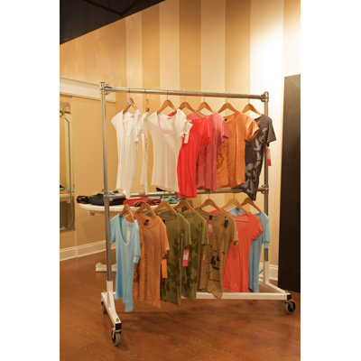 36'' Metal Rolling Industrial Pipe Clothing Rack